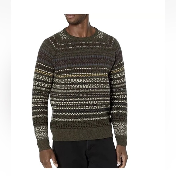 Goodthreads Men's Size m 100% Lambswool Sweater Fair Isle Pullover Winter NWOT - Picture 7 of 7